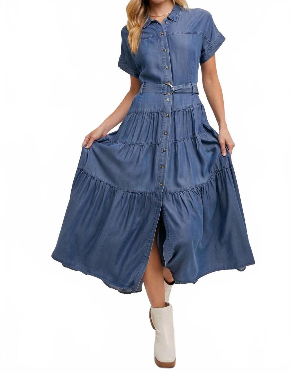 NEW BLUIVY sophee denim dress in med wash